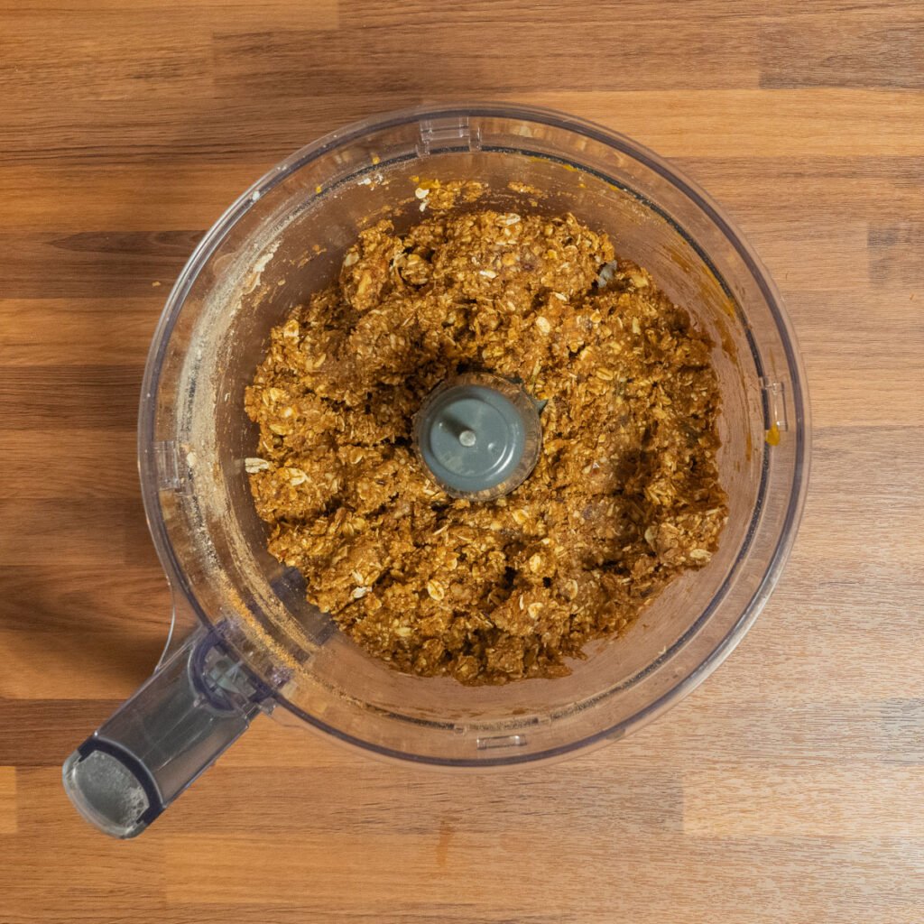 All of the ingredients in the food processor